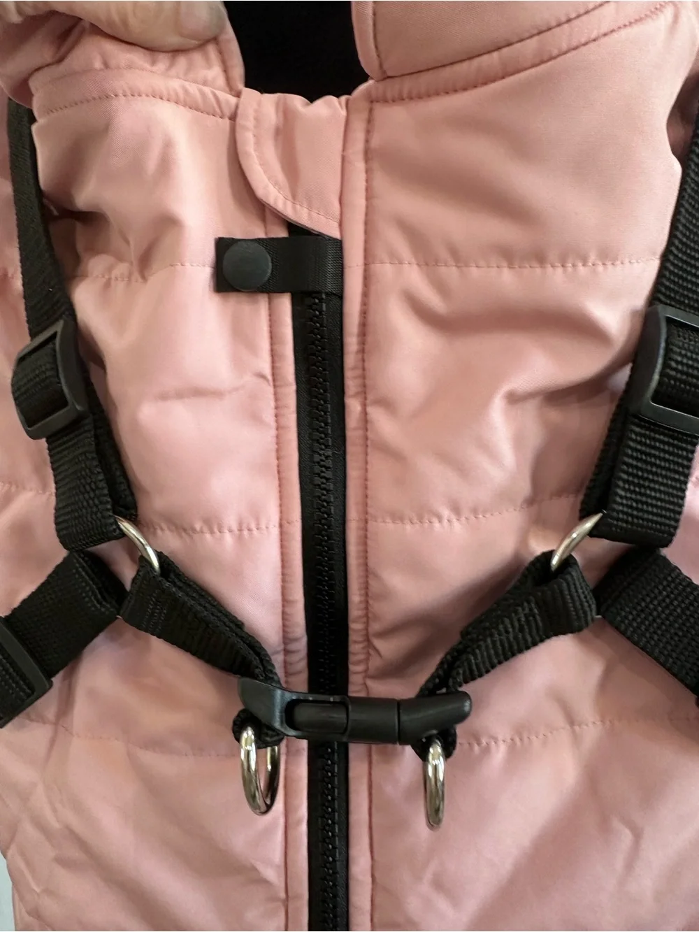 Dog Coat fleece lined with built in harness